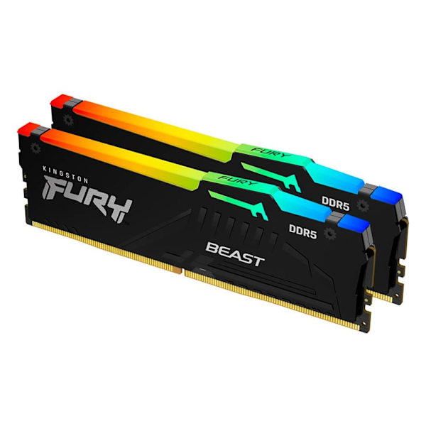 Kingston Hukommelse Ram Fury Beast Rgb Ex Kf560c36bbeak2-64 1x64gb Ddr5 6000mhz Transparent