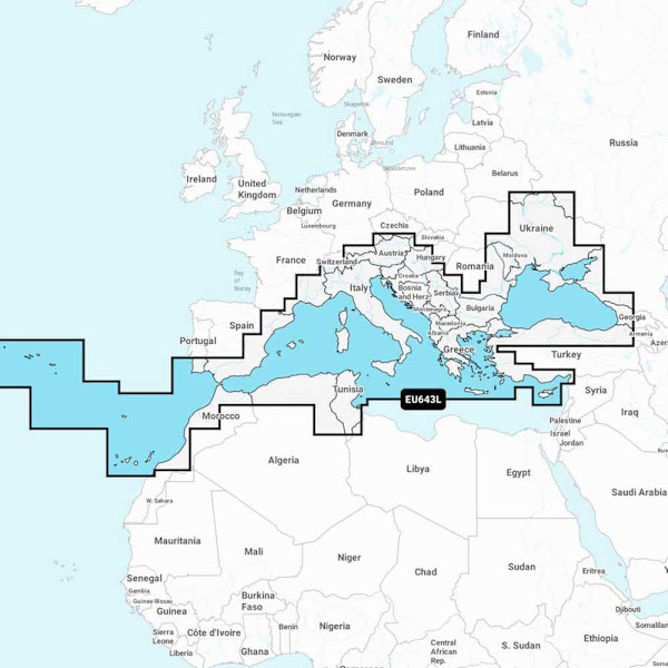 Garmin Medelhavet+svarta Havet Ine Diagram Navionics+™ Mar Durchsichtig