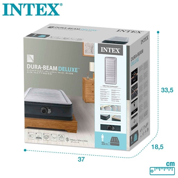 Intex Madras Full Comfort Plush Mid Rise Grå 99 x 191 x 33 cm