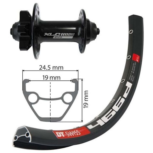 Xlc Dt Swiss 466d Evo 27.5´´ 6b Disc Maastopyörän Etupyörä Musta 9 x 100 mm