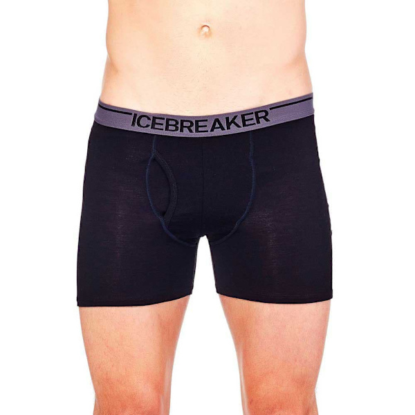 Icebreaker Anatomica Fly Boxers Sort M Mand