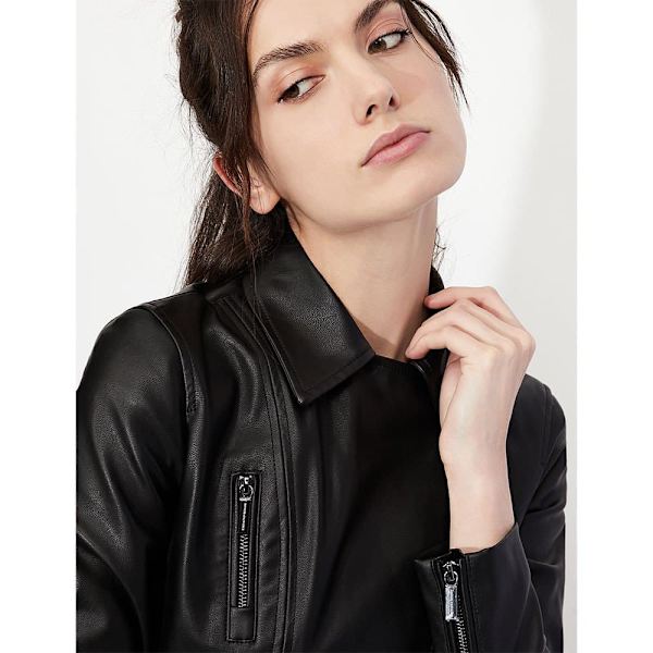 Armani Exchange 8nyb13_ynvlz Læderjakke Sort L Kvinde