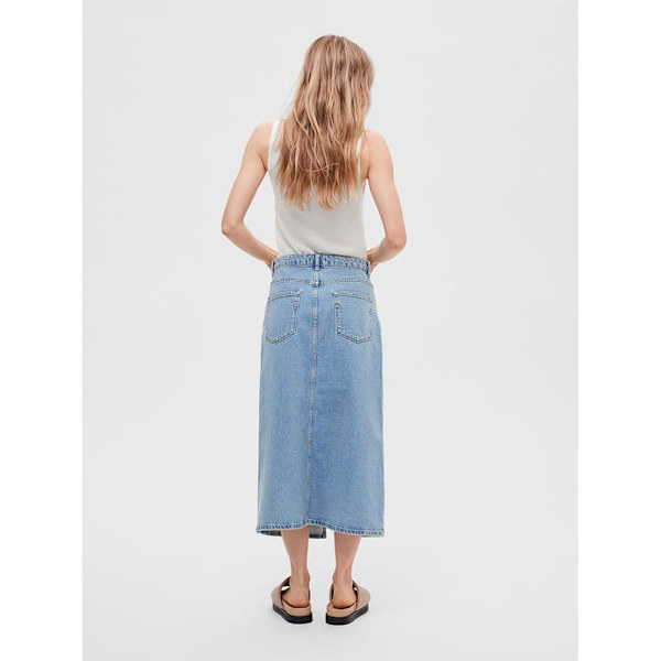 Selected Denim Kjol Krista-gerda Blå 36 Kvinna