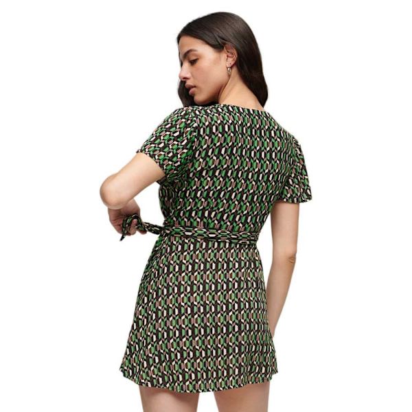 Superdry Vintage Mini Wrap Klänning Grönt XS Kvinna
