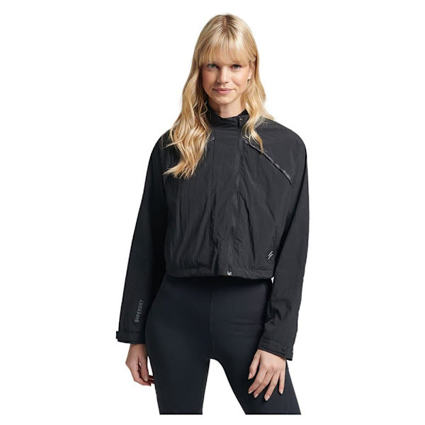 Superdry Jakke Run Cropped Weatherproof Sort S Kvinde