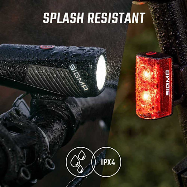 Sigma Fram-och Bakljussats 400fl & Rl 80 Svart 400 Lumens