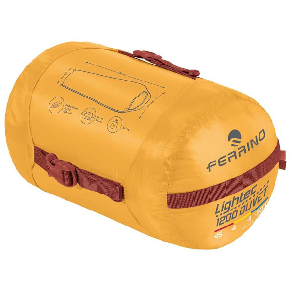 Ferrino Sovsäck Sleepingbag Lightech 1400 Duvet Rds Down Orange Long