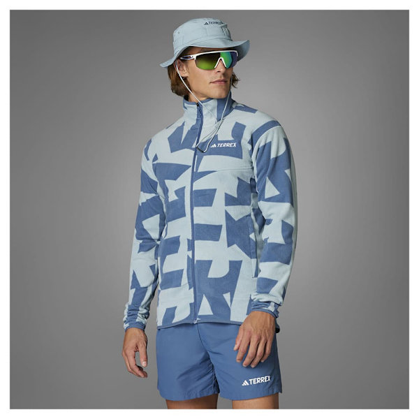 Adidas Terrex Multi Printed Fleecejakke Med Fuld Lynlås Grå S Mand