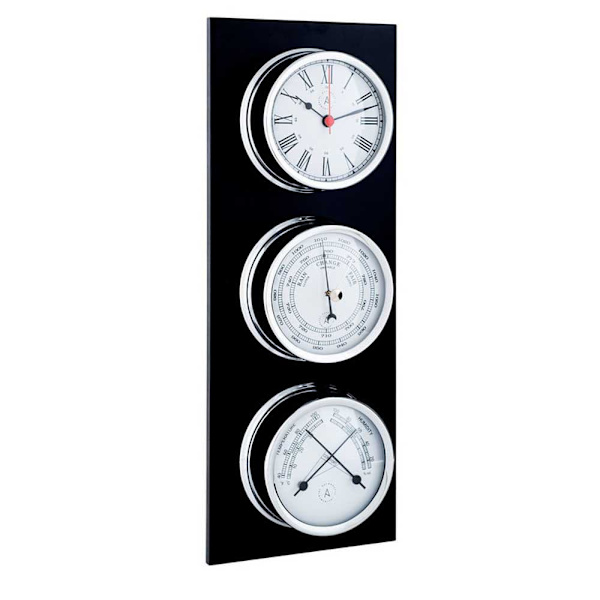 Autonautic Instrumental Vejrstationspanel I Forkromet Messing Atlantic Series  95 mm