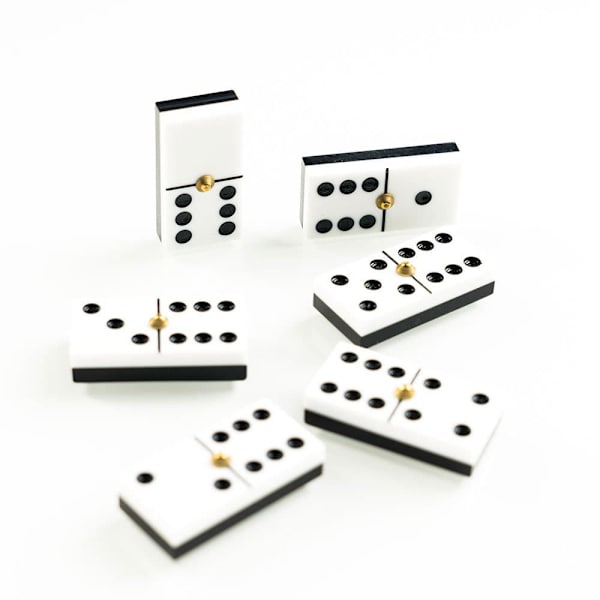 Fournier Set Chamelo Elfenben Plastlåda Domino Guld