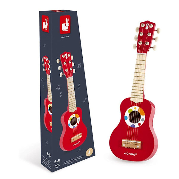 Janod Min Første Konfetti-guitar Beige,Rød 3-8 Years