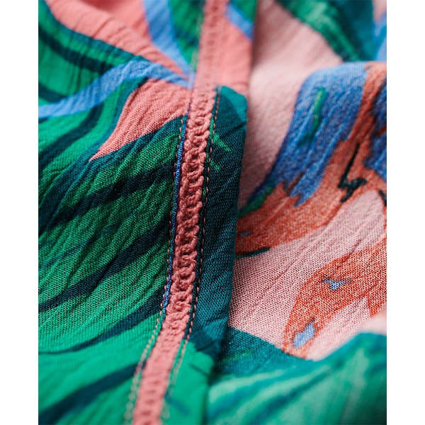 Superdry Printed Wrap Kortærmet Kort Kjole Flerfarvet XL Kvinde
