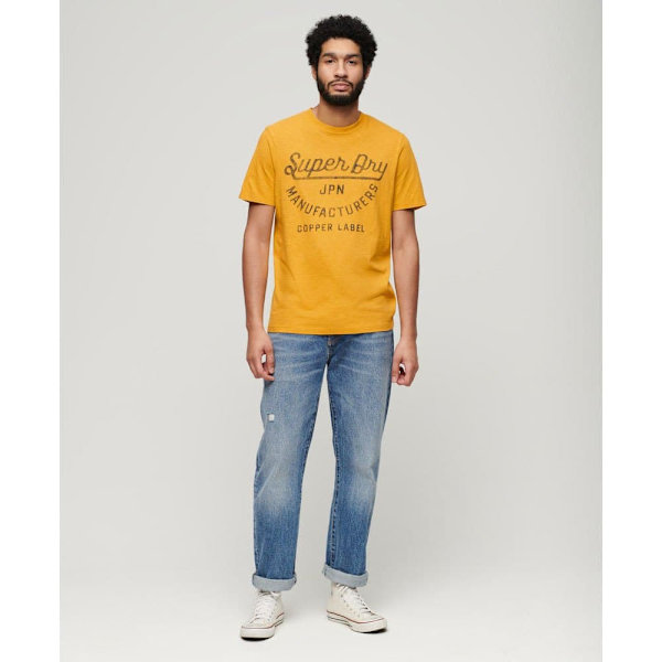 Superdry Copper Label Script T-shirt Med Korta ärmar Gul 2XL Man