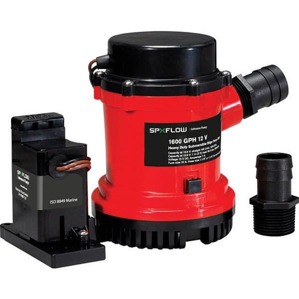 Johnson Pump Pump Combo Med Elektromagnetisk Brytare Heavy Duty Automatic Bilge 7a Durchsichtig 1600 GPH