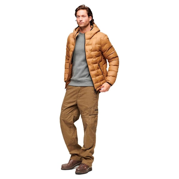 Superdry Pufferjacka Short Quilted Brun M Man