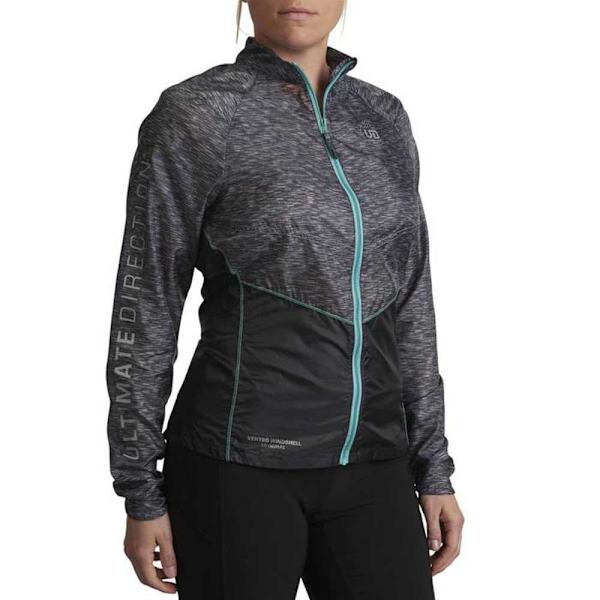 Ultimate Direction Jakke Ventro Windshell Sort,Grå M Kvinde