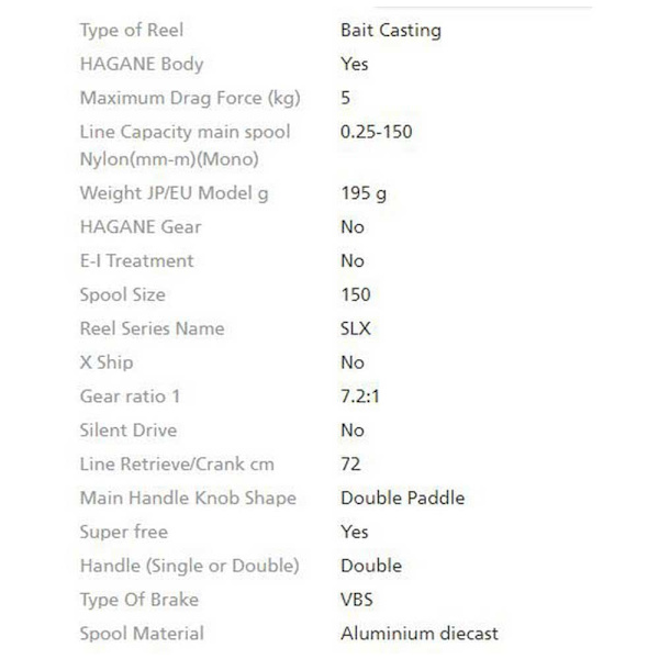 Shimano Fishing Reels 22 Slx 151 Baitcasting-hjul Søvfarvet Ratio: 6.3:1