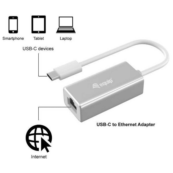 Equip Usb C Til Rj45 Adapter Hvid