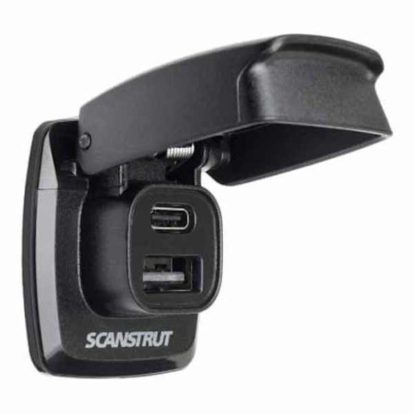 Scanstrut Flip Pro Hurtigopladning Dobbelt Usb-stik 1xusb-a&1xusb-c 12/24v Søvfarvet