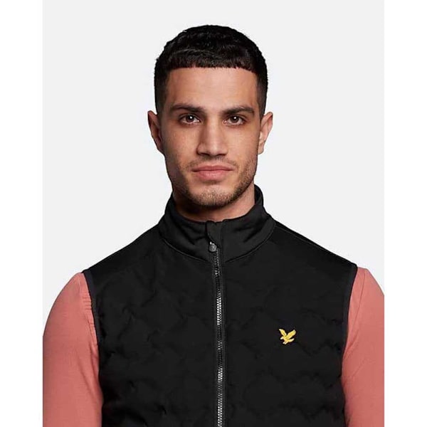 Lyle & Scott Väst Check Quilt Back Fleece Svart M
