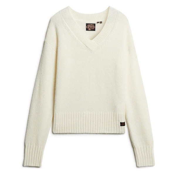 Superdry Essential Tröja Med V-ringning Beige S Kvinna