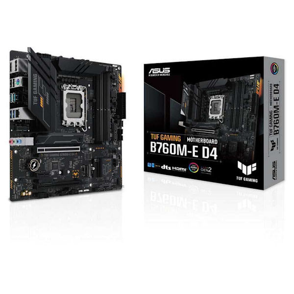 Asus Moderkort Tuf Gaming B760m-e D4 Svart