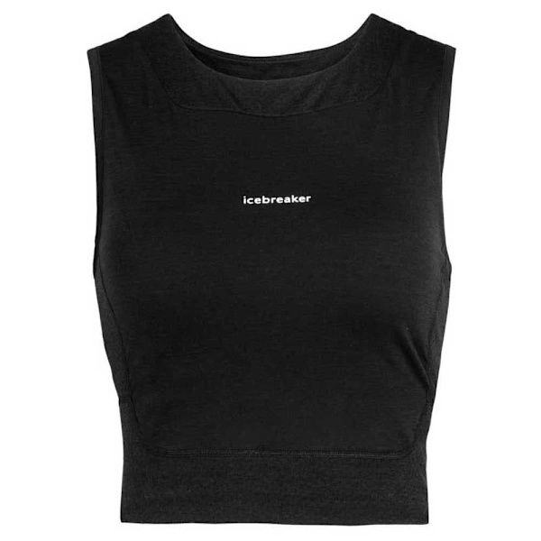 Icebreaker Ærmeløs T-shirt Zoneknit Cropped Merino Sort L Kvinde