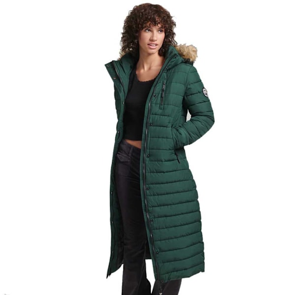 Superdry Jacka Super Long Line Fuji Grönt S Kvinna