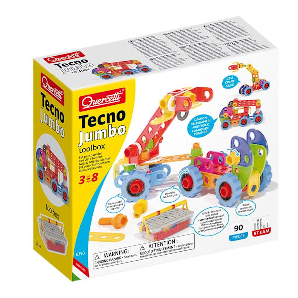 Quercetti Verktygsväska Tecno Jumbo 90 Bitar Flerfärgad