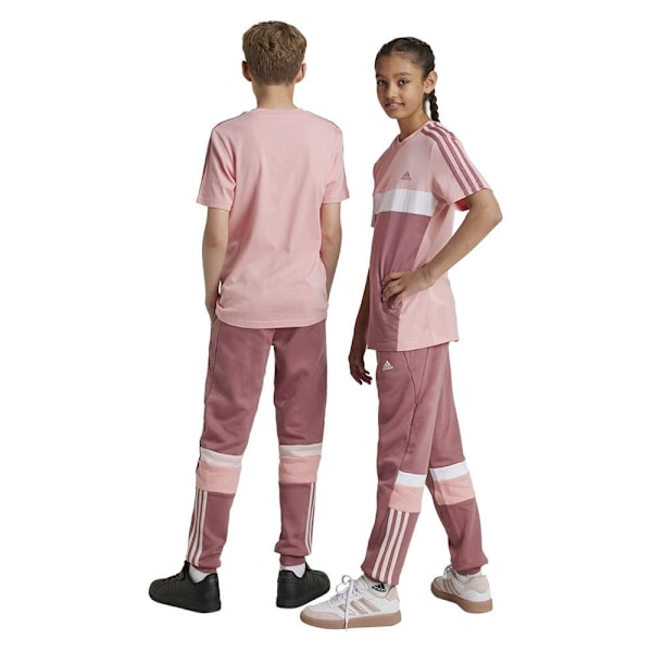 Adidas Tiberio 3 Stripes Colorblock Fleece Joggers Rosa 11-12 Years Pojke