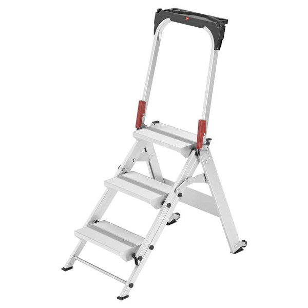 Hailo Aluminiumstege St100 Topline 4 Escalones Silver