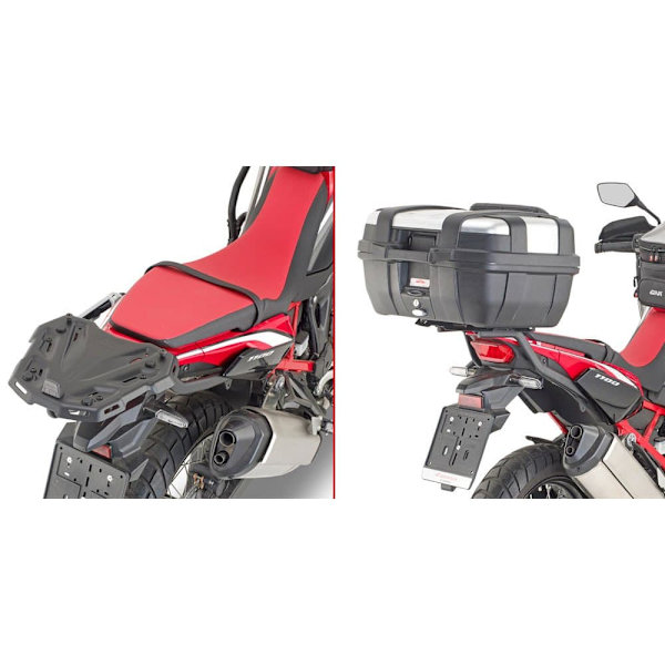 Givi Monokey/monolock Top Case Bakre Rack Honda Crf1100l Africa Twin Svart