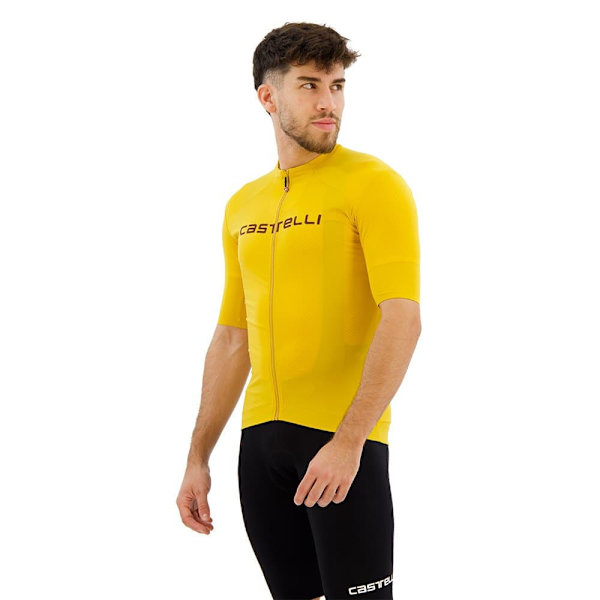Castelli Prologo Lite Korta ärmar Cykeltröja Gul 2XL Man