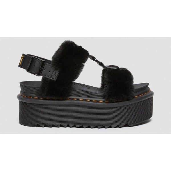Dr Martens Francis Fluffy Hydro Sandaler Svart EU 40 Kvinna