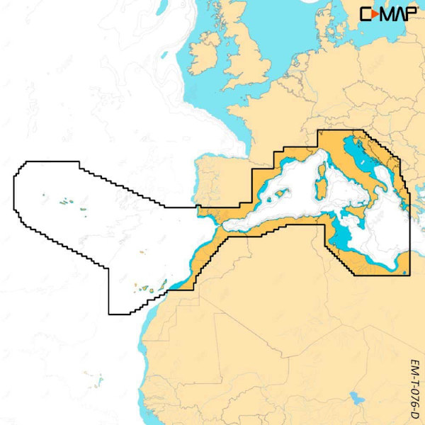 C-map Tutustu X Cardiin West Mediterranean Keltainen