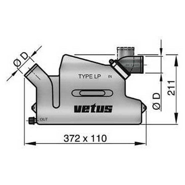 Vetus Avgassystem Mainfold Lp40 Silver