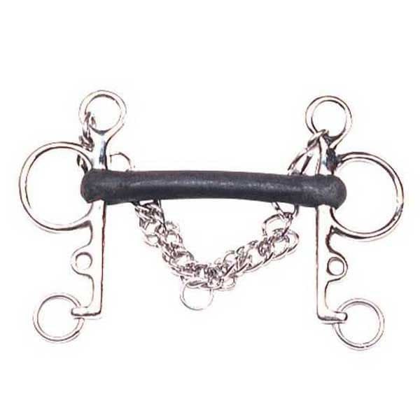 Marjoman Distribucion Styvt Gummi Rostfritt StÅl Bit Pelham Silver 12.5 cm