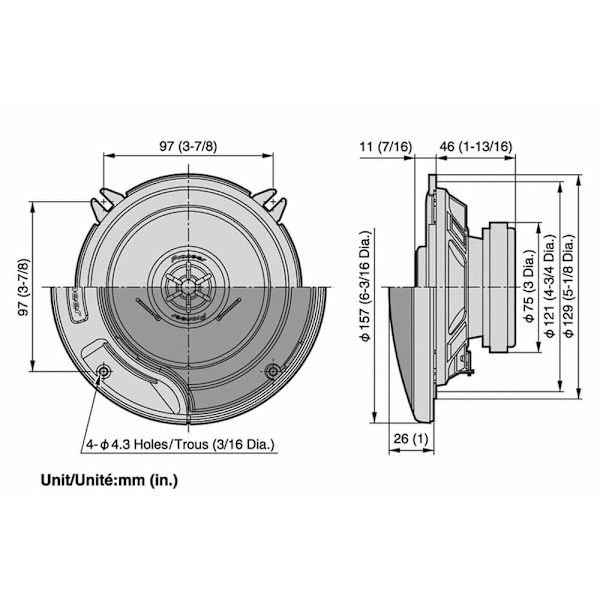 Pioneer Højttalere 130w Søvfarvet 130 mm