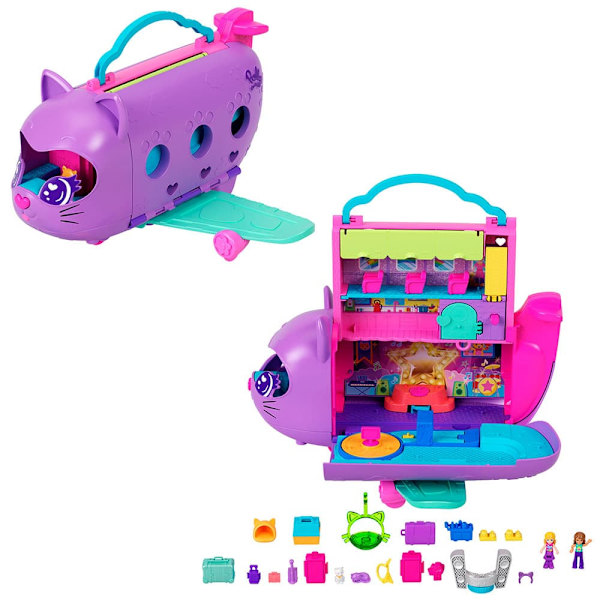 Polly Pocket Kitty Plane Docka