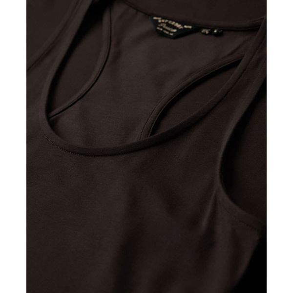 Superdry Scoop Neck Jersey Midi Klänning Brun XS Kvinna