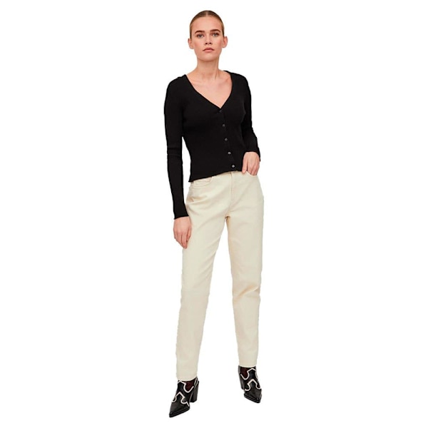 Vila Naomi Jo Color Mom Fit Korkeavyötäröiset Farkut Beige 42 / 30 Nainen