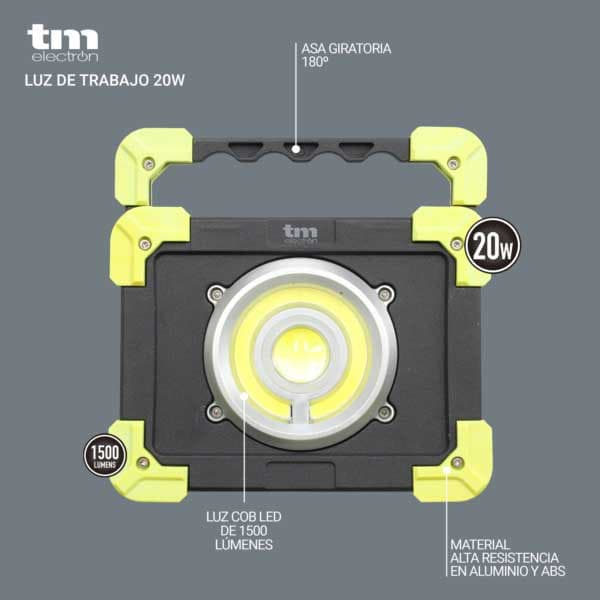 Tm Electron Led Työtaskulamppu Tmtor020 Powerbank 20w Kultainen