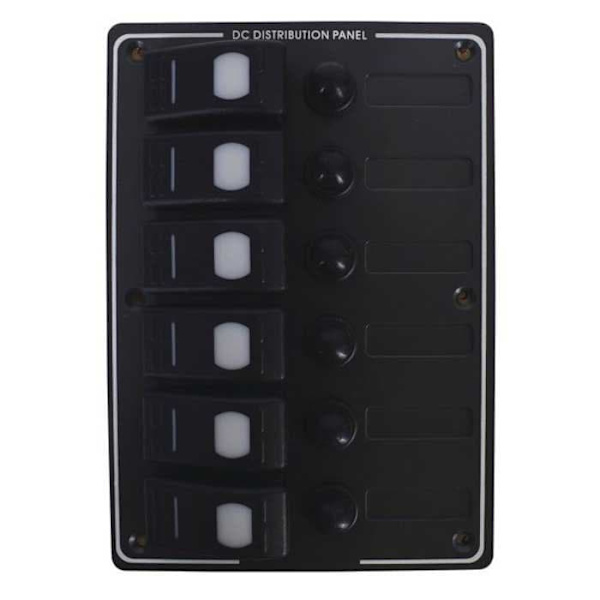 Euromarine Abs 6 Stillinger Vandtæt Elektrisk Panel  190 x 133 mm