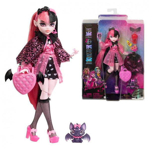 Monster High Dukke Draculaura Rosa