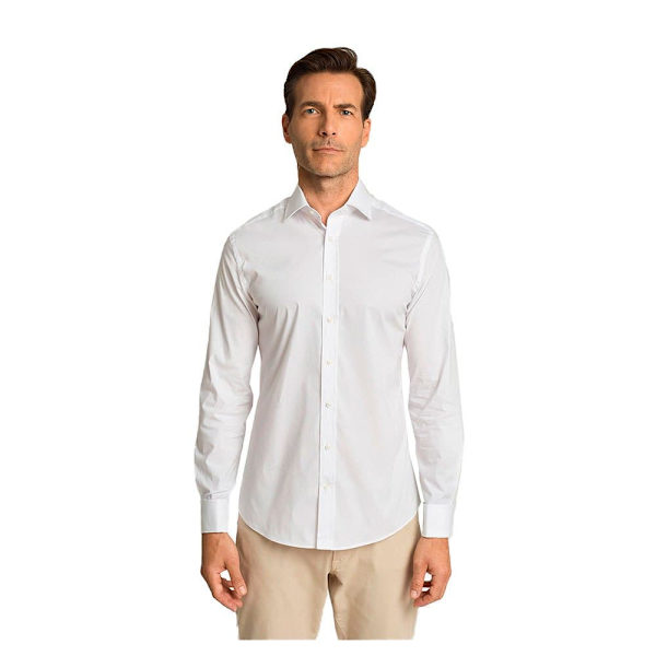 Hackett Stretch Pop Dc Skjorte Med Lange ærmer Hvid M Mand