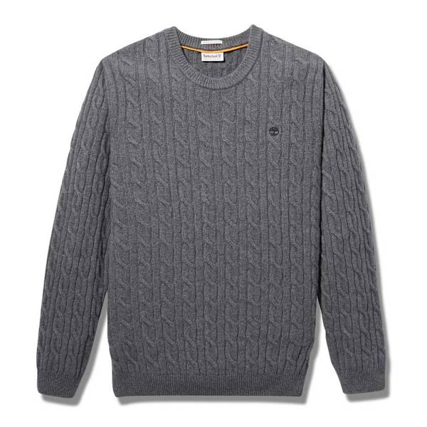 Timberland Phillips Brook Lambswool Cable Crew Regular Tröja Grå 3XL Man