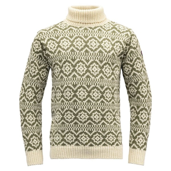 Devold Of Norway Hoddevik Wool High Neck Trøje Beige,Grøn 2XL Mand