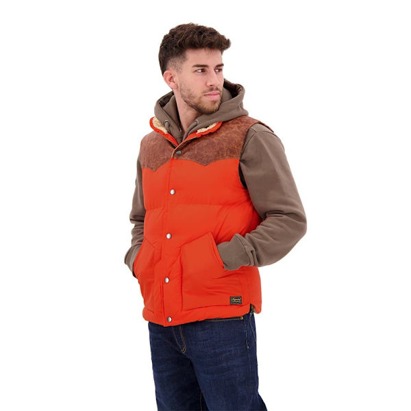 Superdry Læder Mix Vest Mountain Orange L Mand