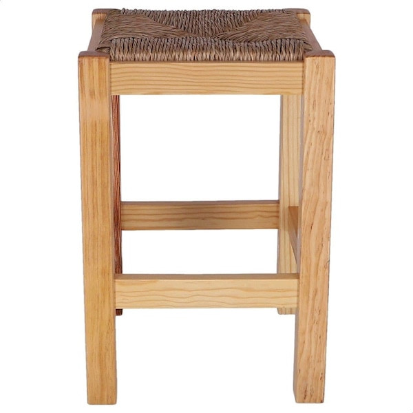 Wellhome Lav Firkantet Rustik Træbænk 32.5x32.5x48.5 Cm