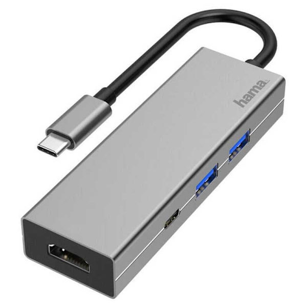 Hama Telakka Multiport Usb-c Hdmi Hopeinen